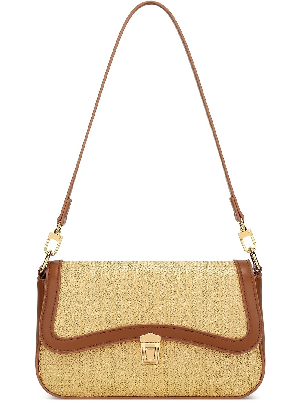 〽️ Women's Weave Khaki Cute Hobo Mini Clutch Purses Zipper Small Crossbody Bag